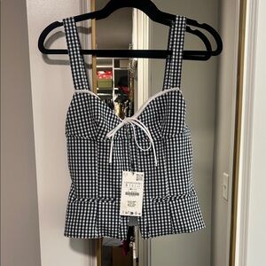 Zara Gingham Checkered Women's Top